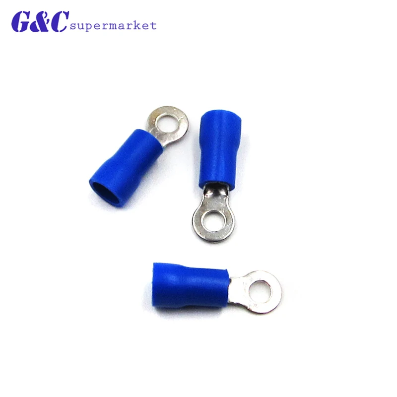 

100pcs RV2-3 ring insulated terminal cable crimp terminal set 1.5-2.5mm 16-14 cable wire connector AWG electronics wireless