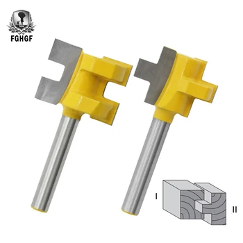 

FGHGF 2pcs 1/4 T-Slot Shank Milling Cutter Carving Knife Tooth Tenon Router Bits For Wood Power Woodworking Tool Accessories