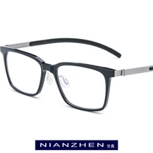 B титановая ацетатная оправа для очков, женские эластичные квадратные оптические оправа, очки для глаз для мужчин, винтажные очки, японские очки 19106