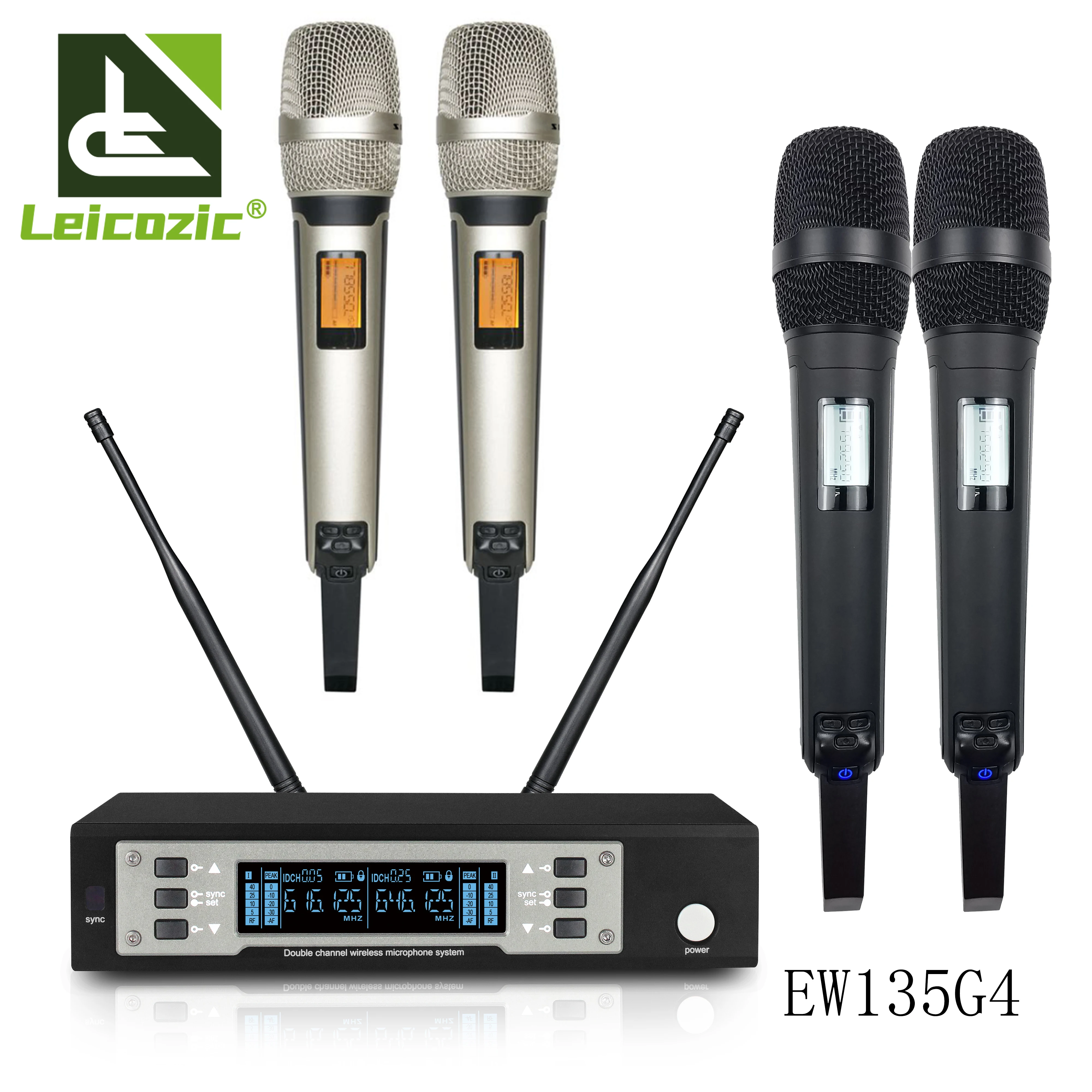 Leozic True Diversity Ew135G4 Wireless Microfono Professional Stage Microfone Profissional Mikrofon Wireless Mic 615-655Mhz