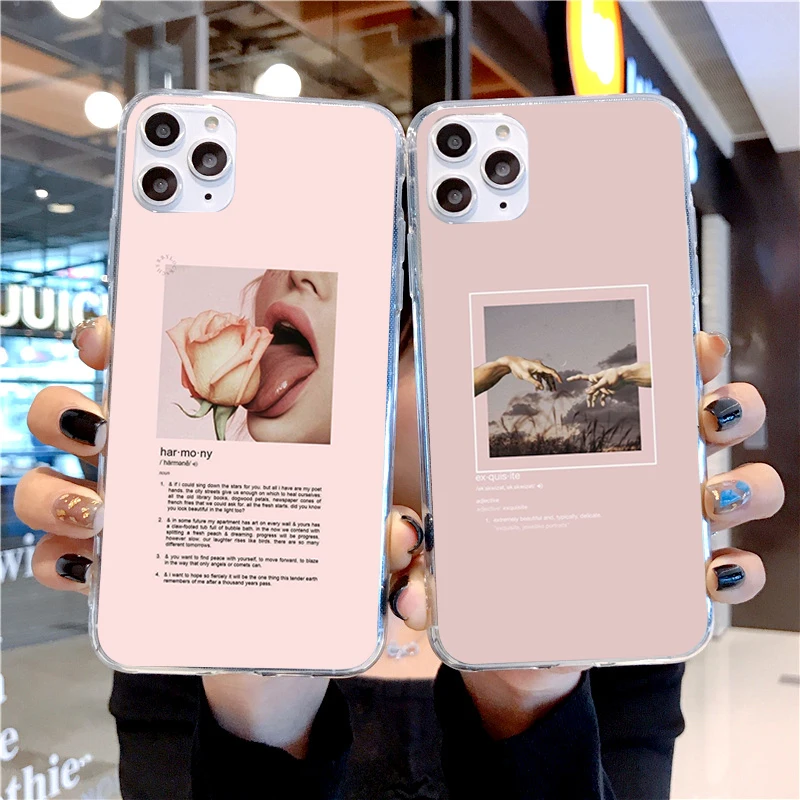 Fashion Art Aesthetic Cover For Iphone 11 Pro Max X Xs Xr 6 6s 7 8 Plus Transparent Soft Silicone Back Cover Phone Case Fitted Cases Aliexpress