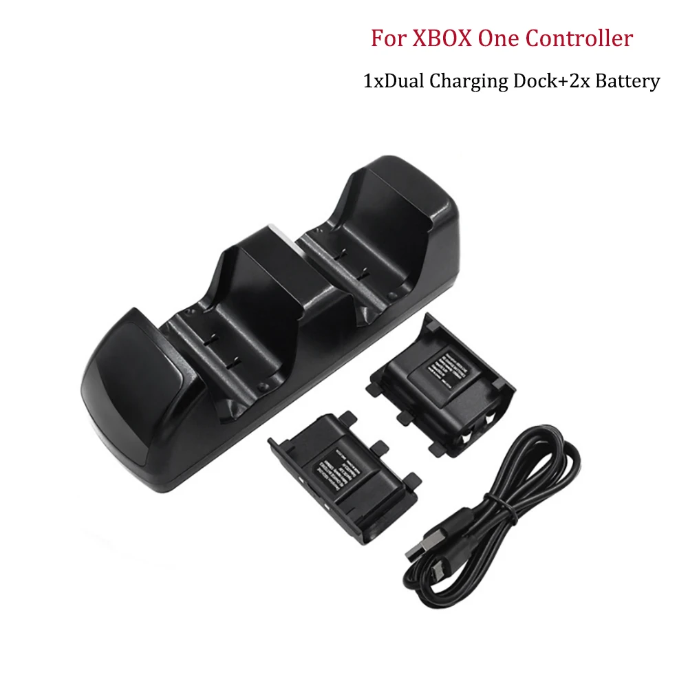 

For XBOX One Wireless Controller Dual Charging Dock LED indicator light Charger with 2 x Rechargeable Batteries Accessories kit