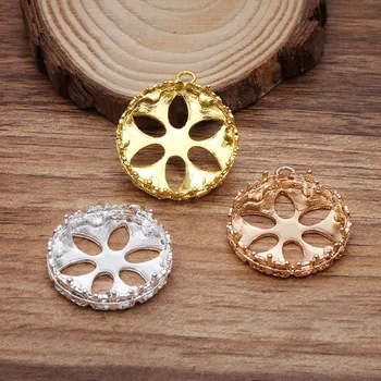 

40pcs Zinc Alloy Metal Casted 25mm Circle Round Crown Bezel tray Cameo Cabochons Base Blanks Findings DIY Jewelry Accessories