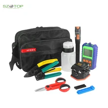 

Free Shipping 13 in 1 FTTH Tool Kit with Fiber Cleaver Optic Power Meter Visual Fault Locator 10KM and Fiber Stripper CFS-2