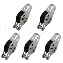 5/10PCS 316 Stainless Steel Pulley 60mm Blocks Rope Pulley Nylon Sheave Single Lashing Eye For 2mm To 8mm Rope