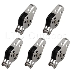 5/10PCS 316 Stainless Steel Pulley 60mm Blocks Rope Pulley Nylon Sheave Single Lashing Eye For 2mm To 8mm Rope