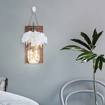 

2pcs Home Retro Wall Decoration Light String Silk Flower Glass Bottle Daily Decor H0821