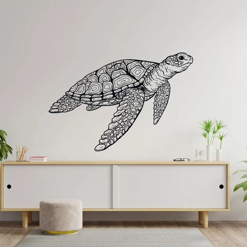 DEIKOKA 9-Pack Large Hawksbill Sea Turtle Wall Decals – Removable Ocean Animal Stickers For Kids' Rooms, Bathroom, Nursery - View #3
