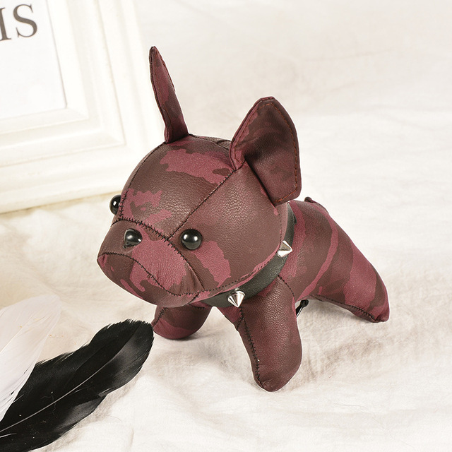 Bulldog Keychains Faux Leather Puppy Doll Key Rings Hanging Pendant Key Holder French Bulldog Charm Bags Decor Car Trinket