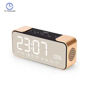 

Smart Alarm Clock Mirror Mini Bluetooth Audio Function Speaker Mp3 Card Wireless Fm Radio Clocks