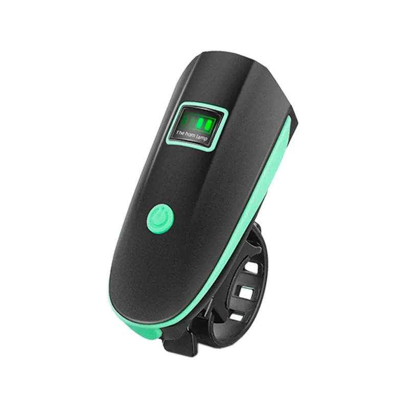 Зеленый Usb Свет для MTB велосипеда дисплей питания велосипедная фара, светодиодная фара с рогом Противоугонный водонепроницаемый фонарь для велосипеда - Цвет: Зеленый