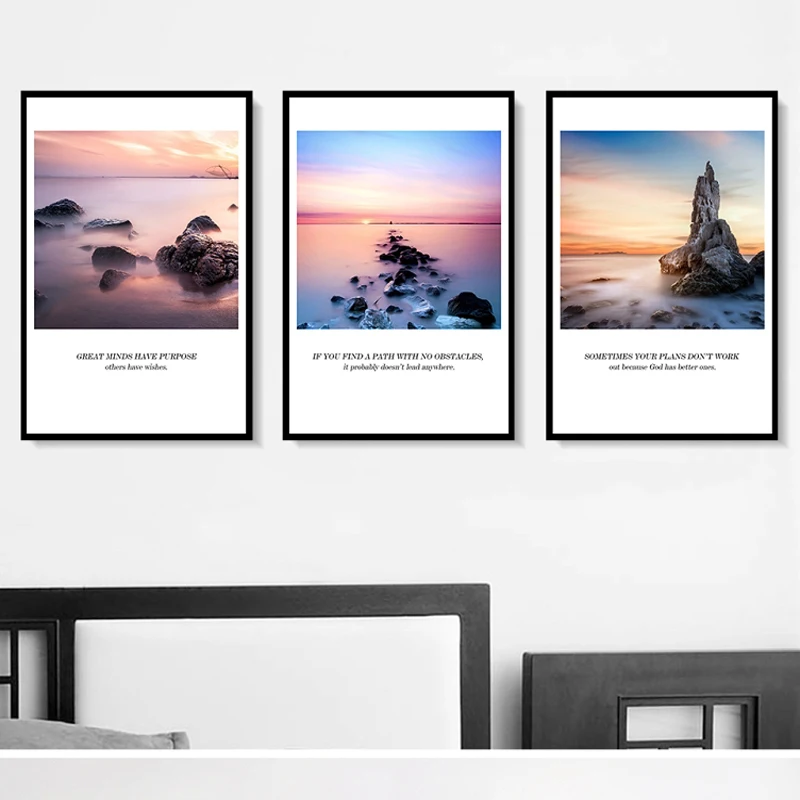 Скандинавский Стиль природа горы озеро с водопадом Wall Art пейзаж Скандинавская