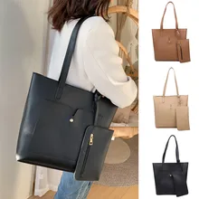 2 шт кожаные сумки+ монетные наборы кошельков женская повседневная хозяйственная сумка один должен Винтаж Большой размер сумка через плечо Bolse