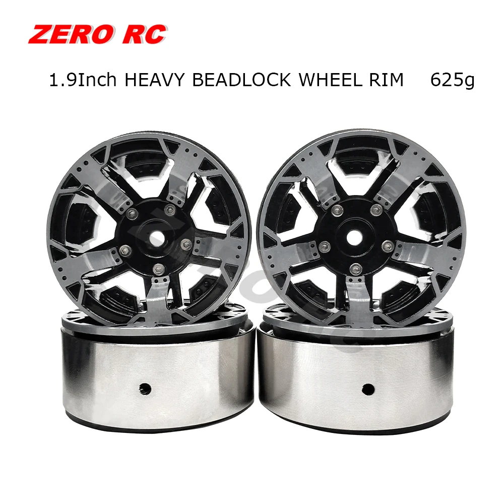 4Pcs 1.9" Alloy Beadlock Wheel Rims for 1/10 RC Car AXIAL SCX10 RC 4WD D90 CC01 