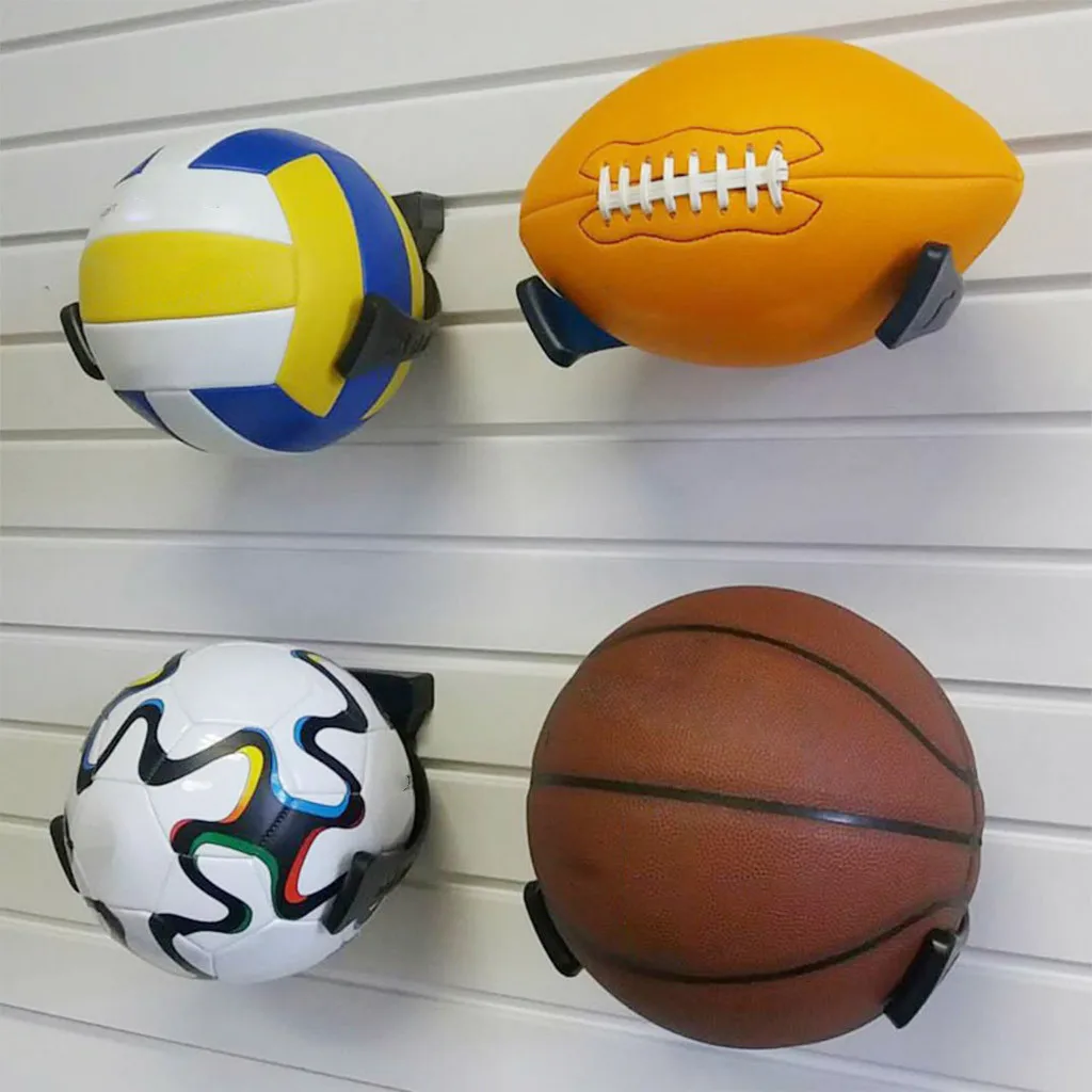 Yesaler Soporte De Pared Para Balones – 6 Unidades De Hierro Plata, Con Tornillos, Para Baloncesto, Fútbol, Voleibol Y Más De 13 Cm De Diámetro