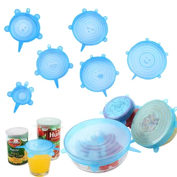 

6-Pack Food Grade Lid For Airtight Container Versatile Bowl Lid Seal Household Plastic Wrap Multi-functional Insurance Tensile