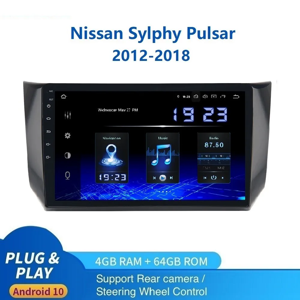 1 Din Android 10.0 Autoradio for Nissan Sylphy B17 Sentra Stereo 2012 - 2018 Pulsar PX6 MTCD/E HD 1280*720 RDS GPS AHD | Автомобили и