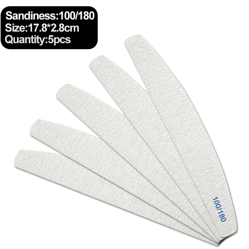Double Sided Sandpaper Nail File Lime 100/180 Sanding Buffer Block Set UV  Gel Polish Manicure Tool Block Nail Frosting Strips