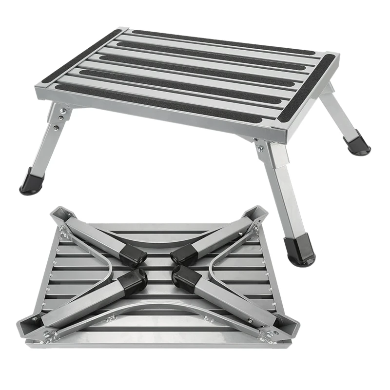 Складные алюминиевые противоскользящие ступенчатые платформы, переносные ступенчатые табуреты, максимальная нагрузка 1000-1500 фунтов для RV, трейлер для дома на колесах, SUV Campe