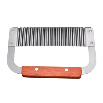 

1pc Hardwood Handle Crinkle Wavy Wax Stainless Steel Blades Wooden Wax Vegetable Soap Molds Cutter Wavy Tool