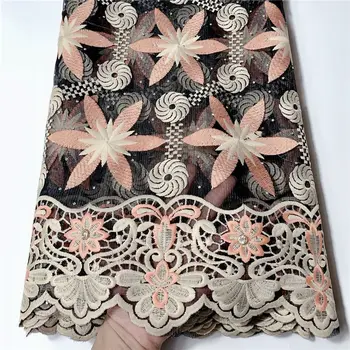 

Latest African Cord Lace Fabric 2020 High Quality Voile Lace French Net Mesh Lace Fabric for Evening Party Wedding Dress Clothes