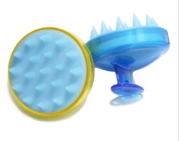 

Hot 100 pcs Comb Handheld 14 Colors Silicone Scalp Shampoo Massage Brush Washing Comb Shower Head Hair Mini Head Meridian