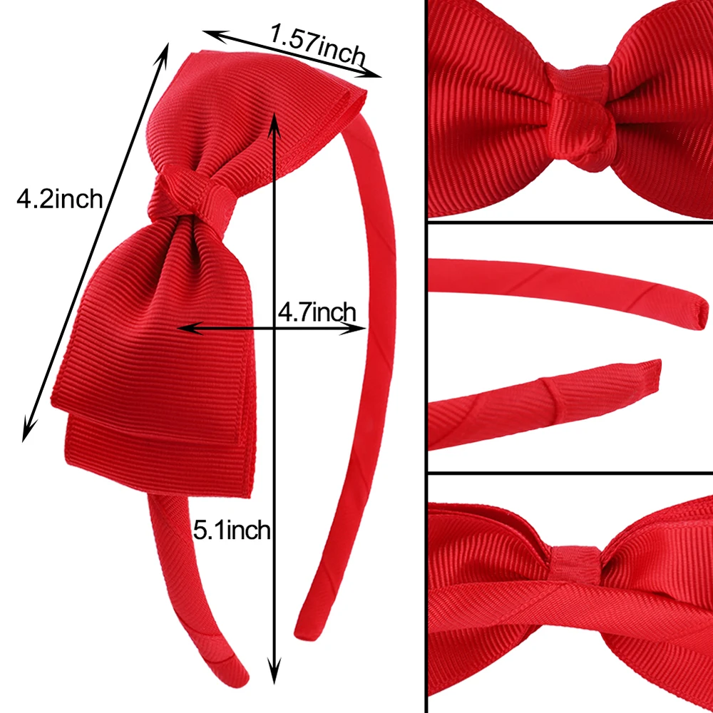 Meimile toddler new girls headbands hoop hair accessories with bow cute colorful headwear to kids with dress