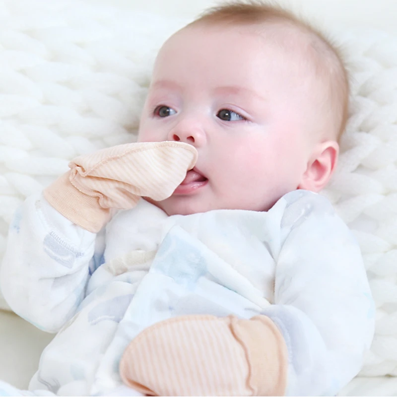 6PCS Baby Infant Anti-scratch Cotton Mittens Gloves Handguard 0-6 Months Newborn