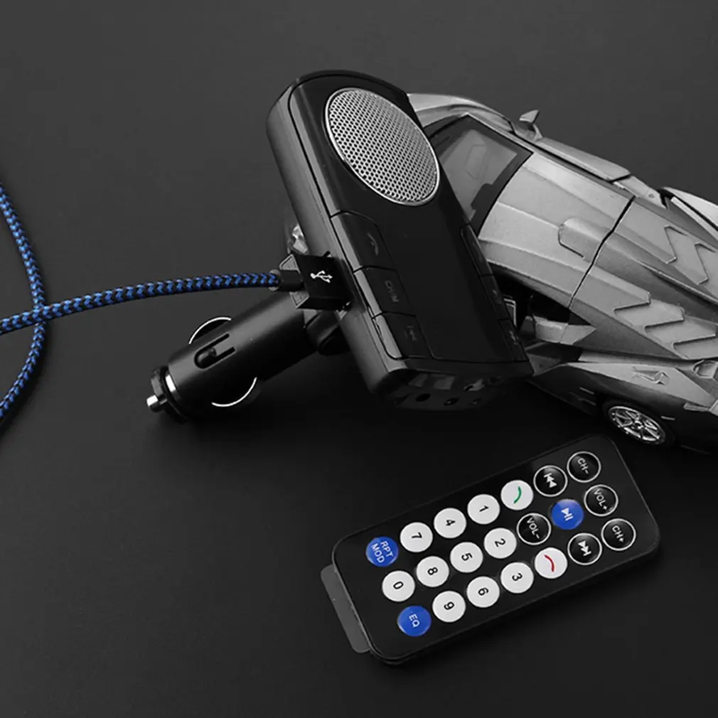 Комплект беспроводной связи bluetooth для автомобиля 2.1A автомобильное зарядное устройство Hands Free fm-передатчик MP3 музыкальный плеер USB светодиодный экран с пультом дистанционного управления