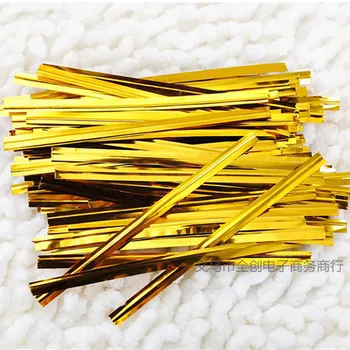

10packs/8000pcs/lot 12cm Gold Wire Tie Line Crafts Wedding Flower Gift Snack Seal Box Package Accessories