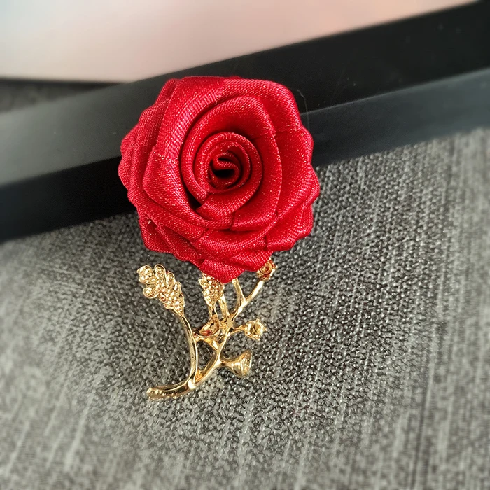 Flower Brooches Мужской женский галстук на магните на лацкане, брошь в британском стиле для свадебной вечеринки, пальто, куртка из золотого сплава, броши в форме цветка розы, ленты, корсаж - Цвет: Flower Brooches