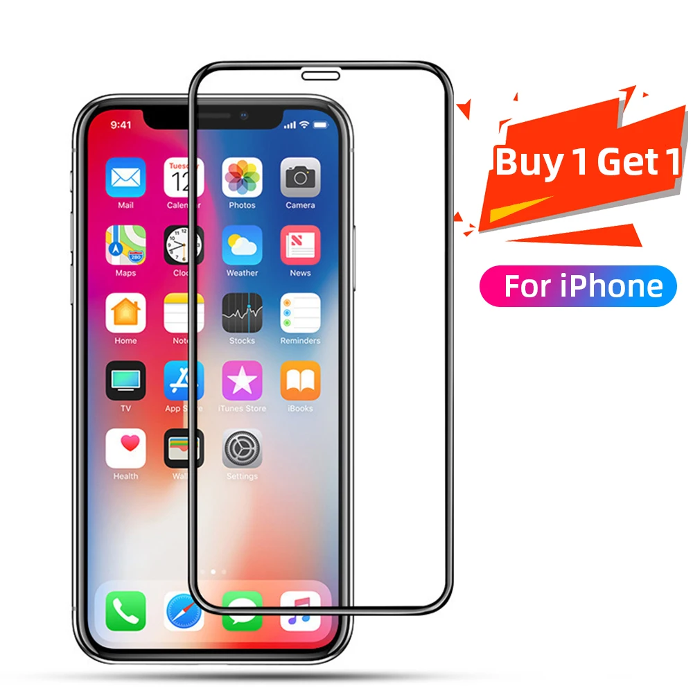 2 шт Защита экрана для iPhone SE 2020 11 Pro Max XR XS 8 7 Plus 6S 6 закаленное стекло Full HD LCD пленка
