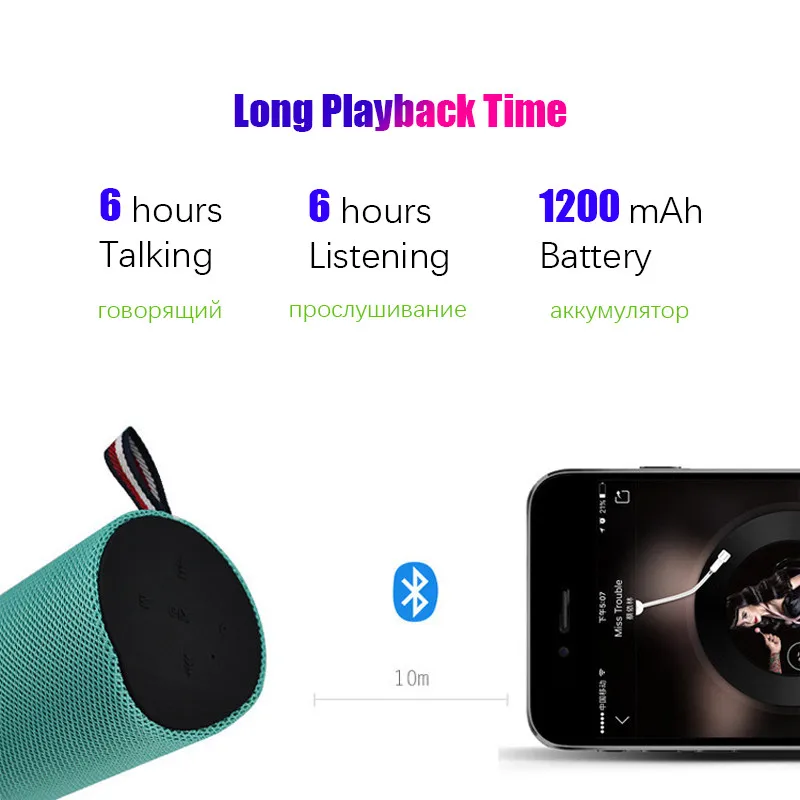 Беспроводная Bluetooth Колонка TG водонепроницаемая IPX6 для улицы 10 Вт|Портативные