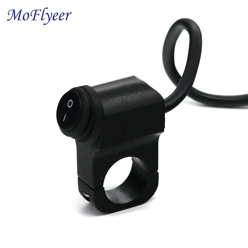 

MoFlyeer Motorcycle CNC Aluminium Alloy Switches 12V 7/8" 22mm Handlebar Headlight Switch Waterproof