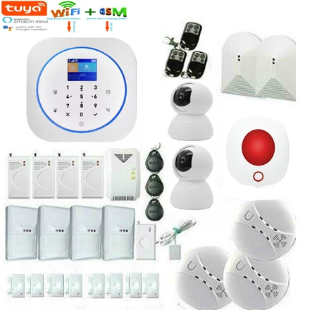 

SmartYIBA Tuya APP Remote Control Wireless Sensor WIFI GSM SMS Home Apartment Security Alarm System DIY Kit Pet PIR Sensors