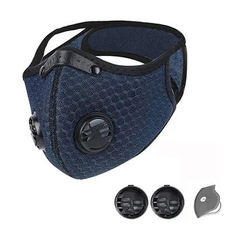 

Face Mask, With 1pcs Filter 2 Valving Activated Carbon Mesh Half Facemask Unisex Dust Reusable Mouth Cover Mascarar Mascarillas