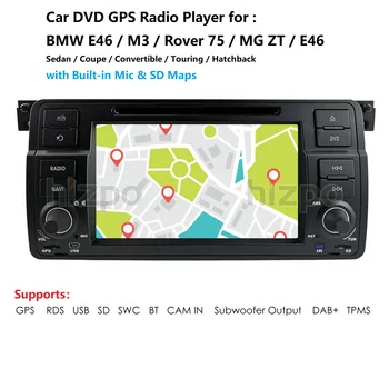 

Factory price 1 Din Car DVD Player For BMW E46 M3 318/320/325/330/335 Rover 75 1998-2006 GPS Navigation BT SWC RDS DVBT DAB+ EQ