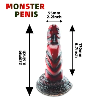 Red-black Monster Dildo Serpentine Dildos For Anal Big Penis For Women Masturbation Huge Dick Anal Sex Erotic Toys For Couples 4