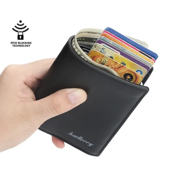 

men's wallets multifuction card bag male purse coin bag card holder short zipper wallet Automatic cassette card holder RFID New