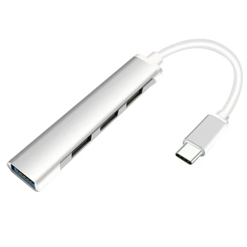 

Type-C To 4 Usb Hub Expander Ultra-Thin Mini Portable 4-Port Usb 3.0 Hub Usb Power Interface For Macbook Laptop Tablet Com