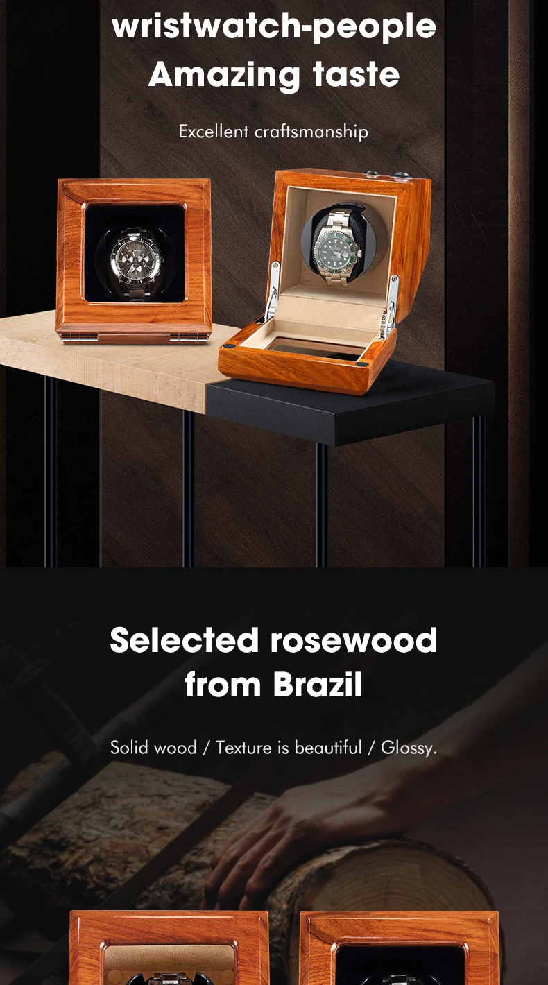 Роскошный чехол для хранения часов, модные одноцветные деревянные автоматические коробки для намотки часов