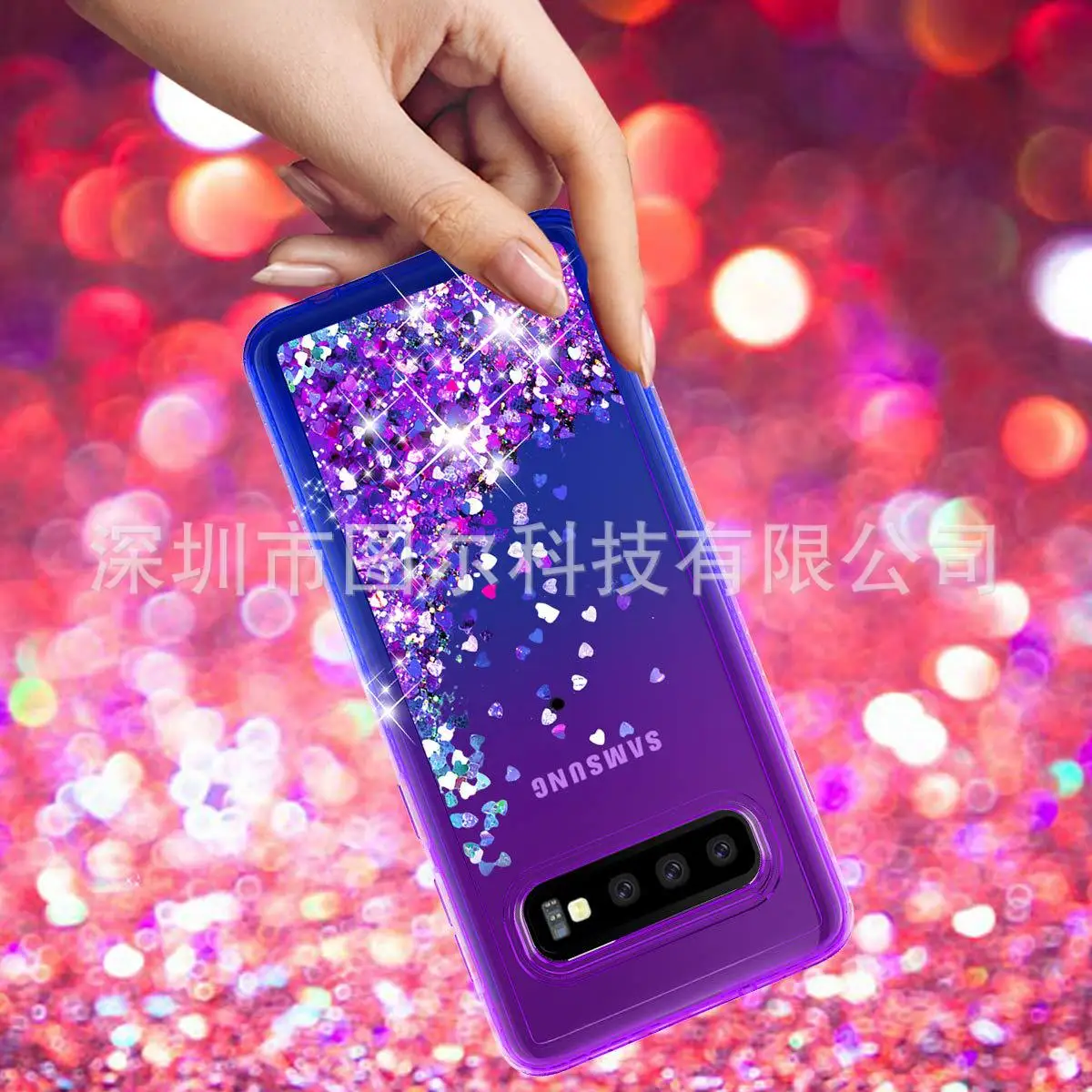Стиль SAMSUNG S10 плюс Чехол для телефона-в-градиент эффект сыпучего песка с инкрустацией стразами, не замненная Защитный чехол S10e в настоящее время авайлаб