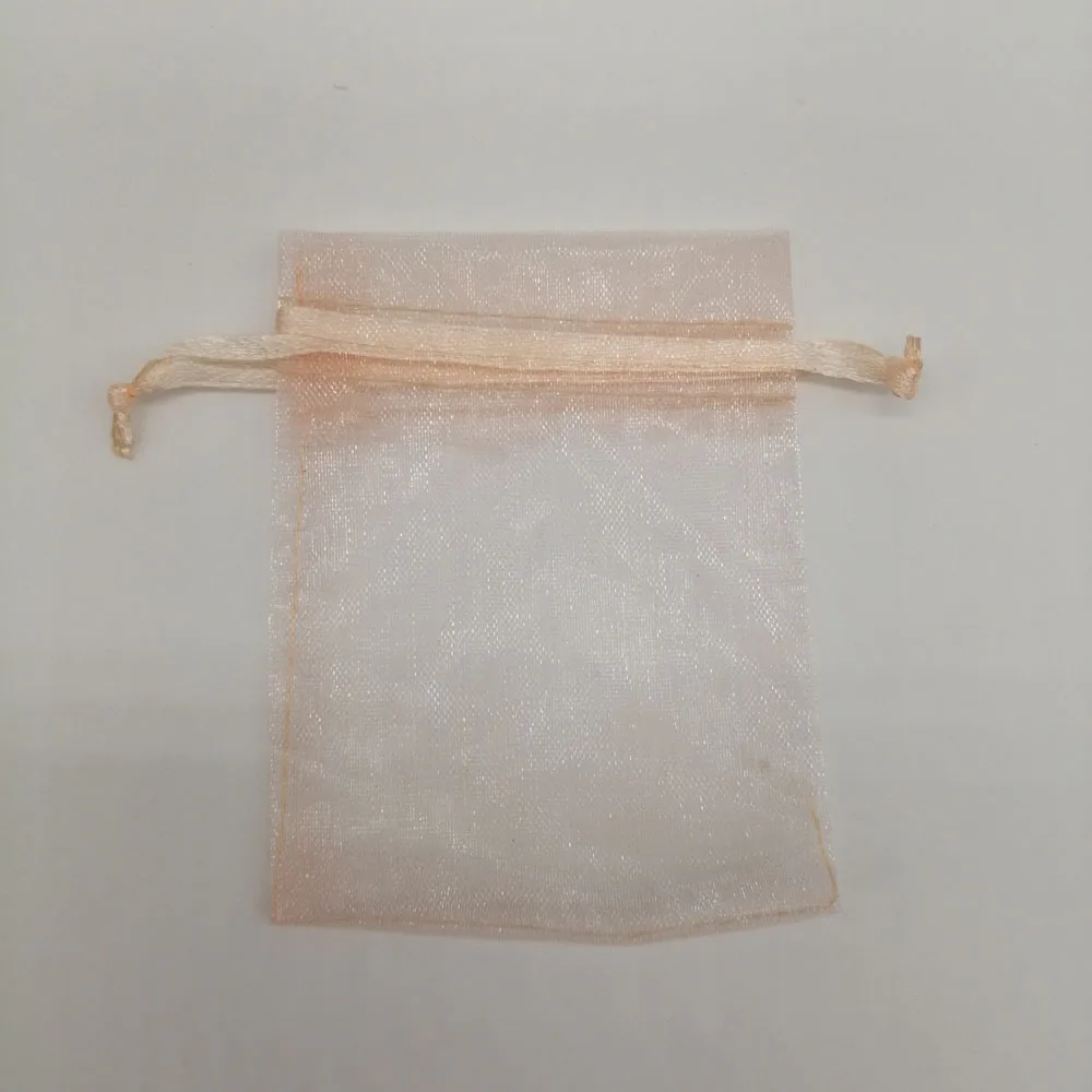 Champagne 50 шт. подарочные мешочки из органзы 7x9 Подарочная коробка на шнурке упаковочная сумка подарки на день рождения Рождественские свадебные сумочки Подарочная сумка сумки из органзы - Цвет: Champagne