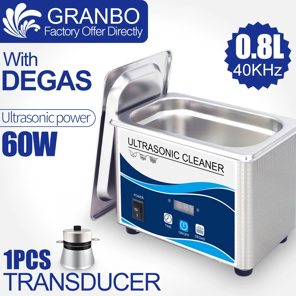 Limpiador ultrasónico Digital 60W sonicador baño 40Khz degas para joyería de plata de oro gafas jade collar óxidos aceite de óxido lavadora