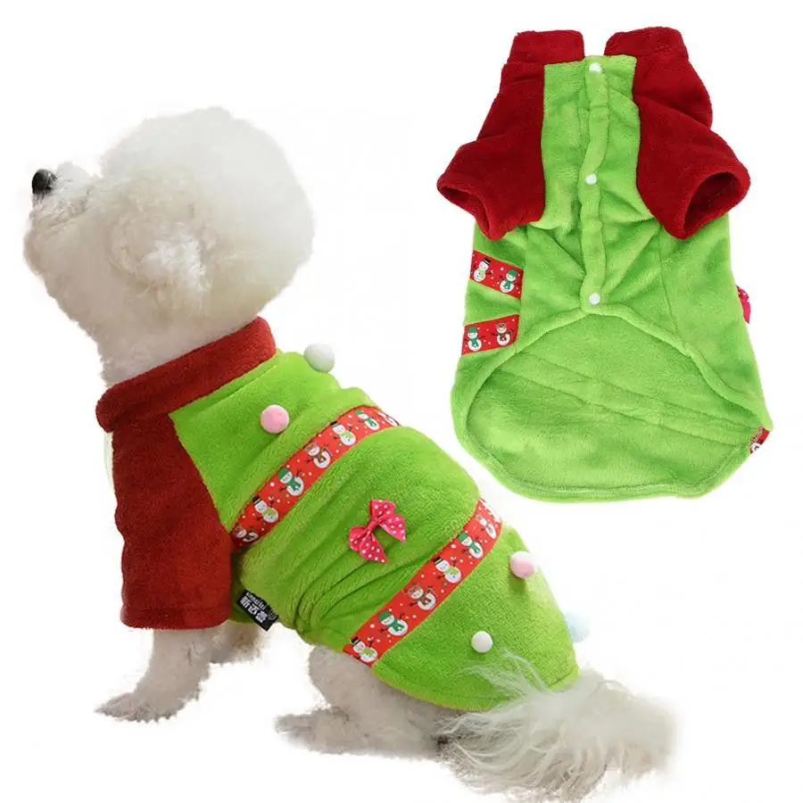 Dog Clothes Flannel Colorful Christmas Snowman Style Two Feet Winter Warm Pet Clothing for Dogs Cats | Дом и сад
