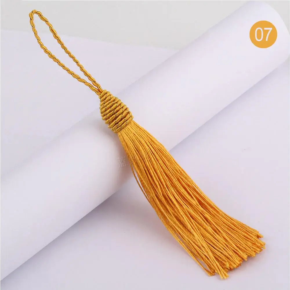 orange 10 шт./партия, 14 см, с удлиненной гайкой кисточка для сережек, Очаровательная подвеска, атласные кисточки, сделай сам, фурнитура для ювелирных изделий, декоративная кисть - Цвет: orange
