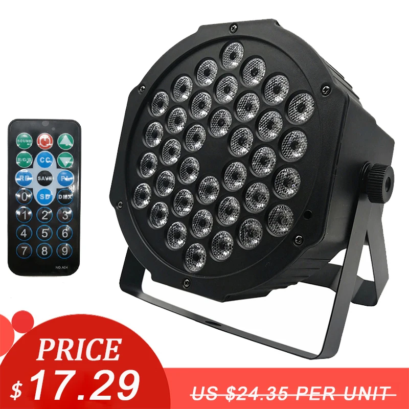 Светодиодный светильник Par s 36x3W DJ светодиодный RGBW Светильник RGB Wash Disco DMX