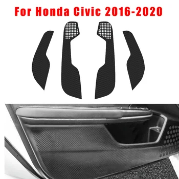

New Arrival High Quality Carbon Fiber Texture Door Anti Kick Pad Guard Stickers For Honda Civic 2016-2020