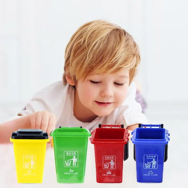 

1 Set Mini Trash Cans Storage Garbage Sorting Game Prop Puzzle Toys for Kid