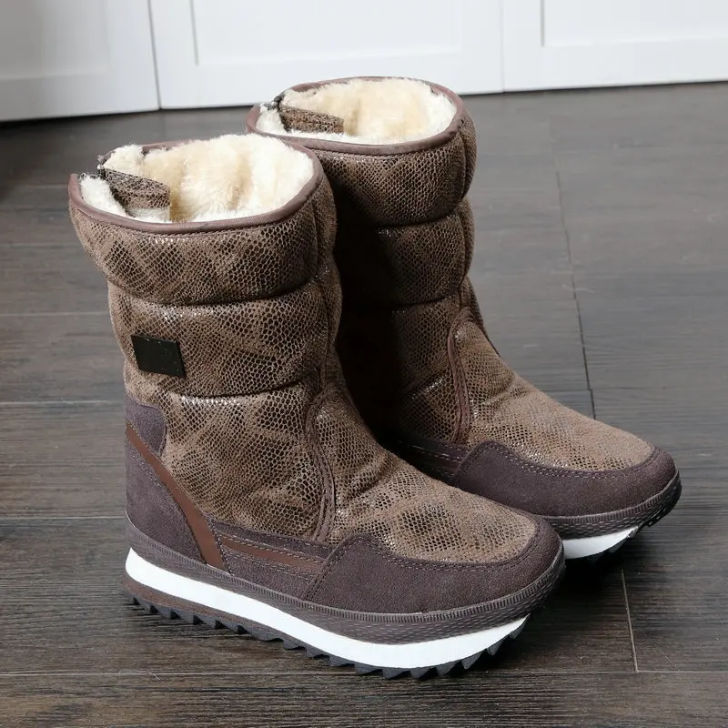 

Women Boots New 2019 Winter Boots Hook&Loop Women Snow Boots Non-slip Waterproof Winter Shoes Warm Camouflage Platform Boots